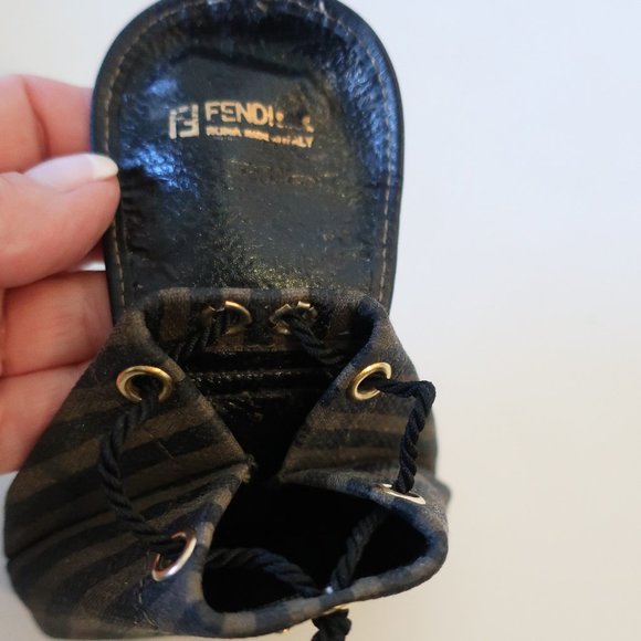 FENDI Vintage Pequin Striped Mini Pouch - Picture 6 of 11